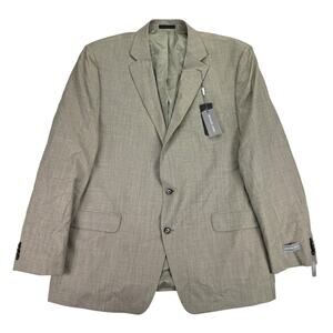 Michael Kors Mens Classic Fit Stretch Wool Blend Suit Jacket Tan 48L